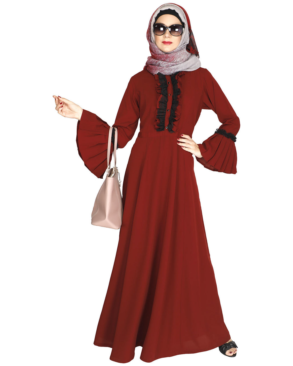 Fairy Frill Abaya Wine