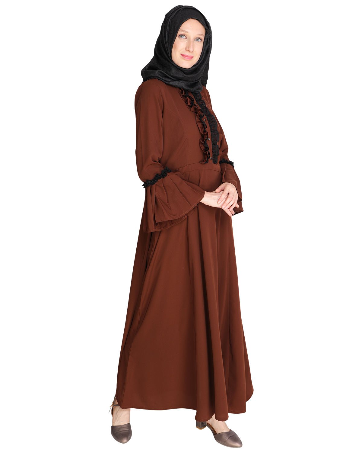Fairy Frill Abaya Bottle Green