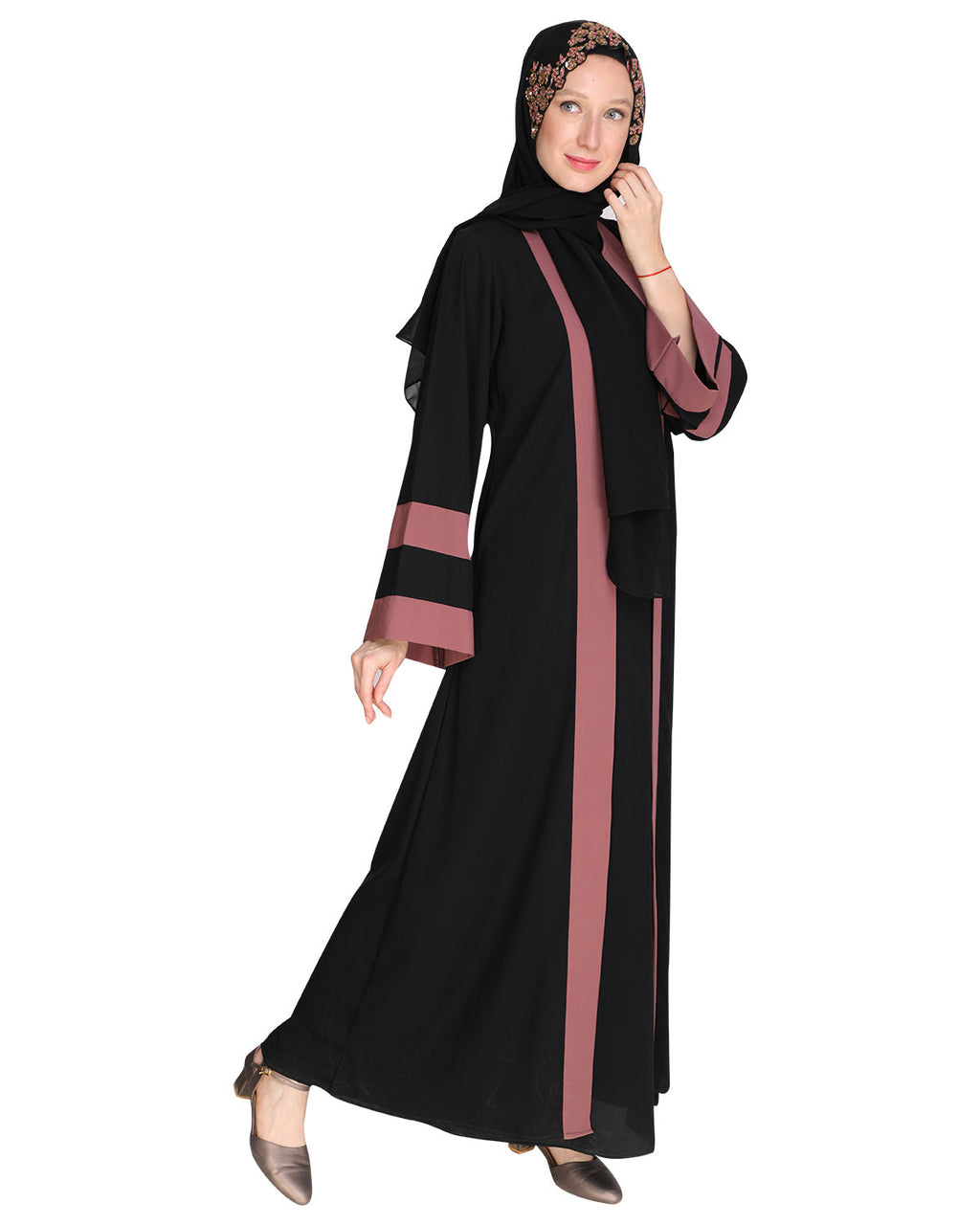 Contemporary Anchor Abaya Black