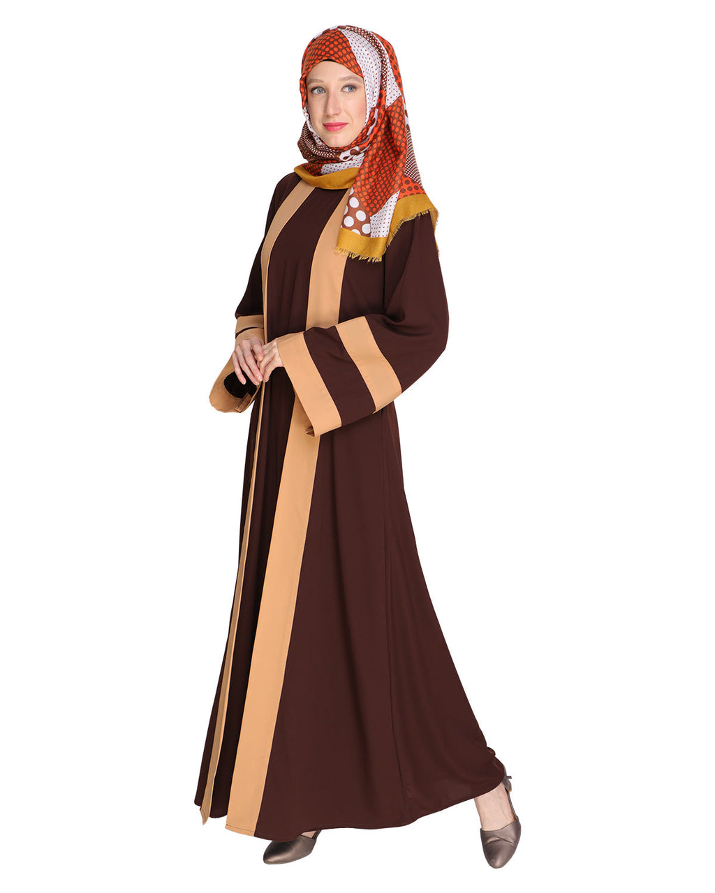 Contemporary Anchor Abaya Brown