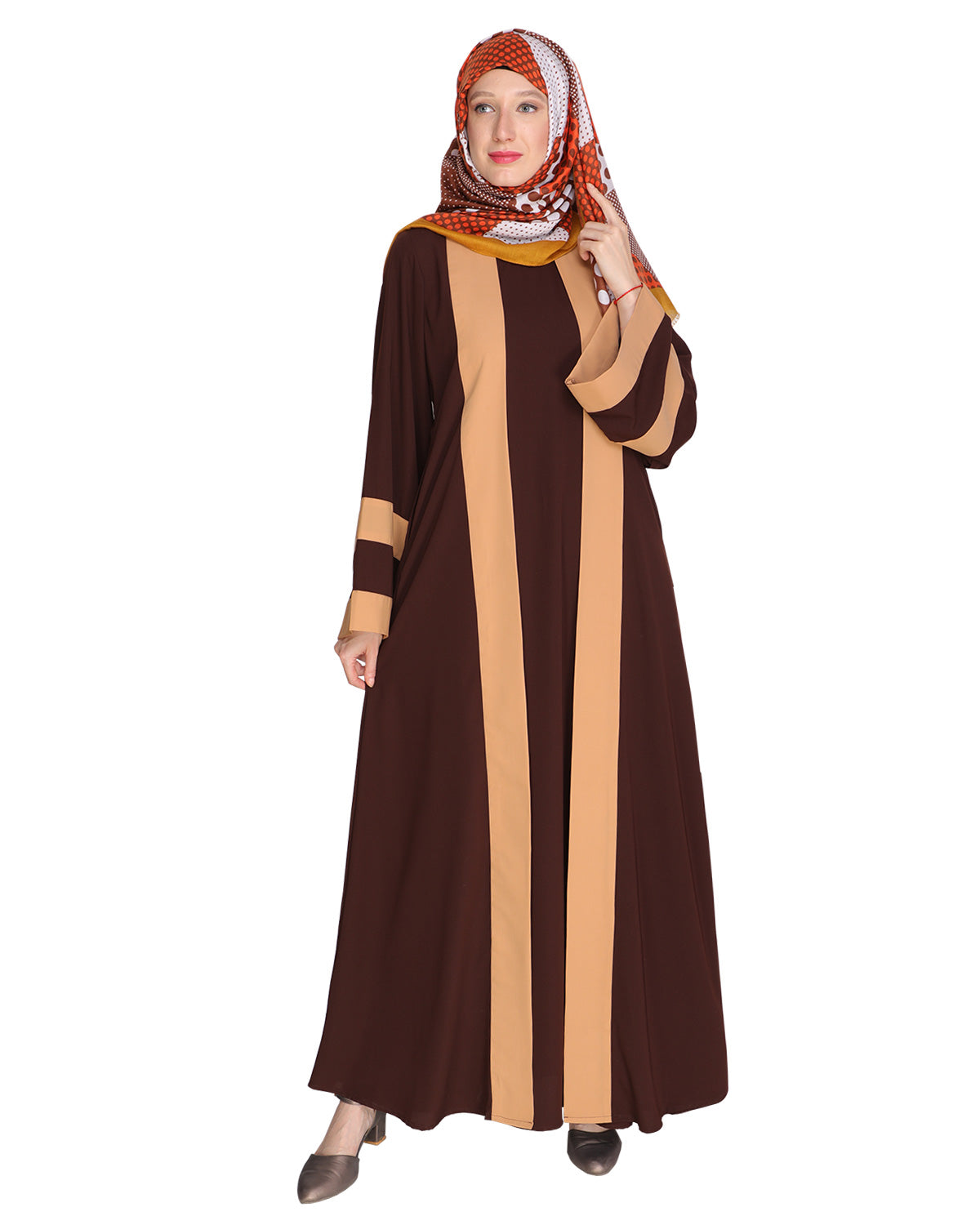 Contemporary Anchor Abaya Brown