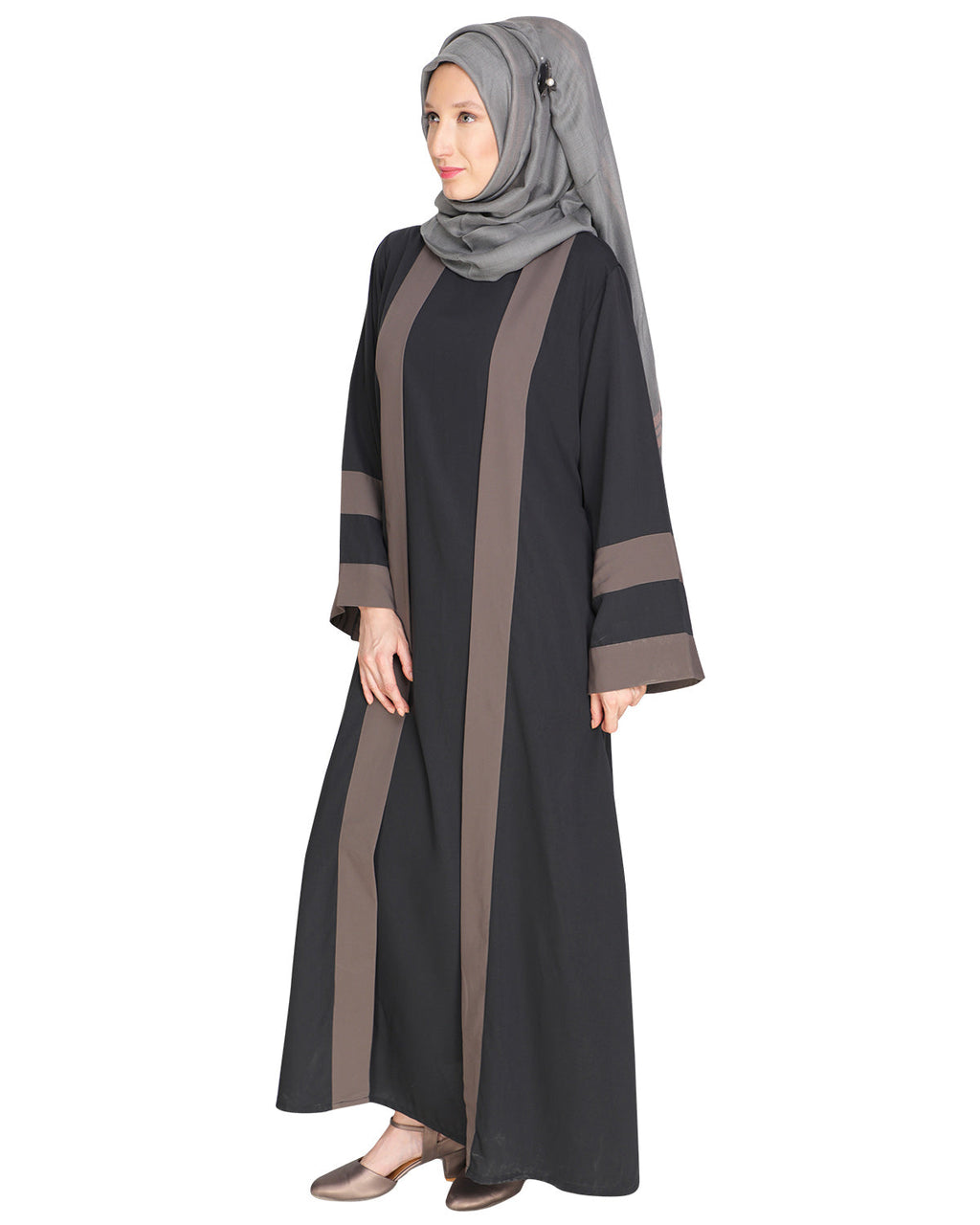 Contemporary Anchor Abaya Grey