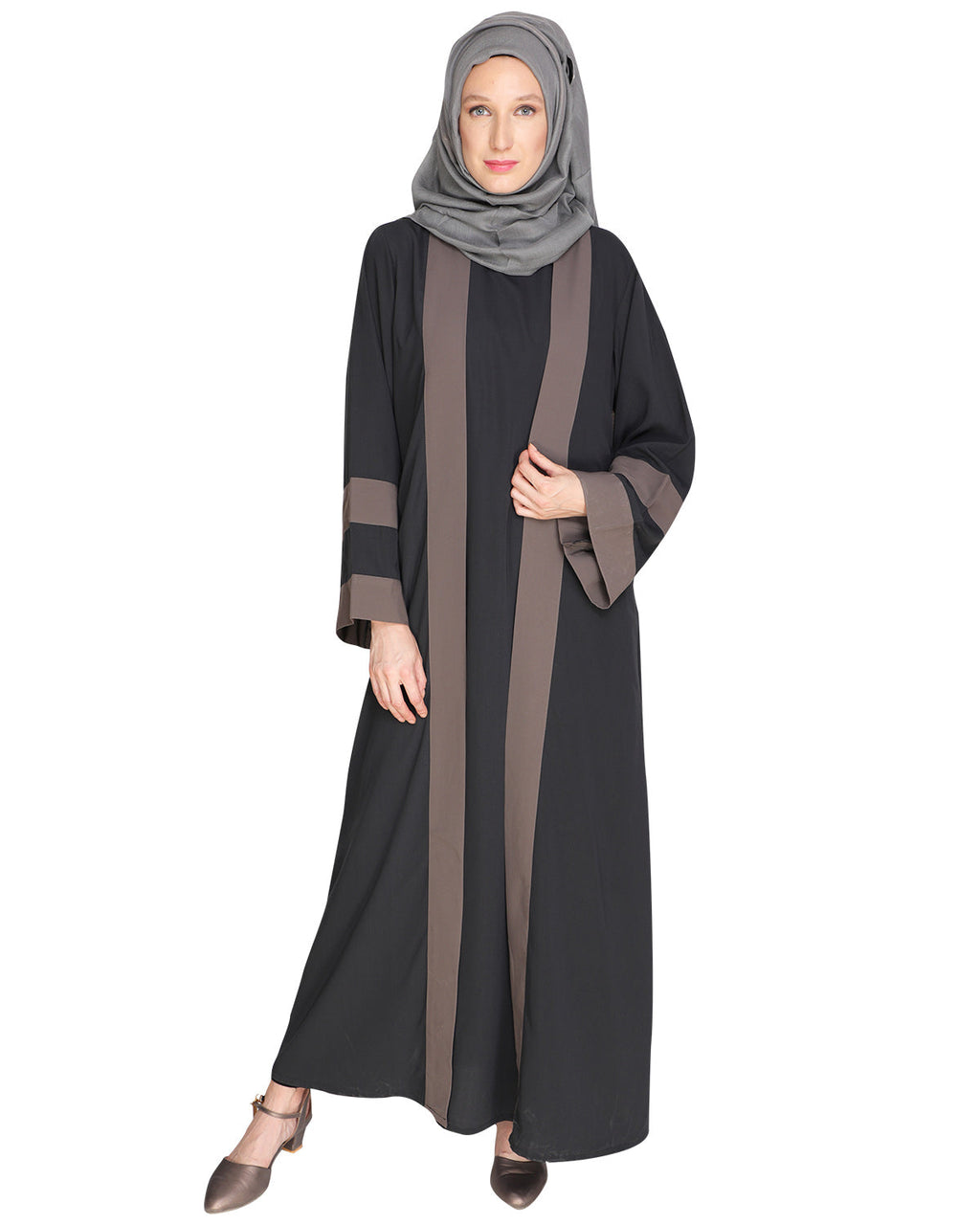 Contemporary Anchor Abaya Grey