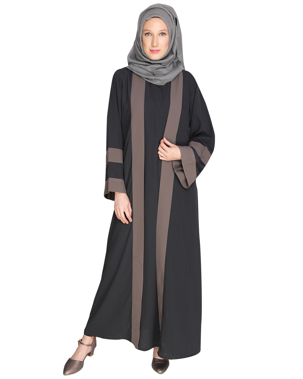 Contemporary Anchor Abaya Grey