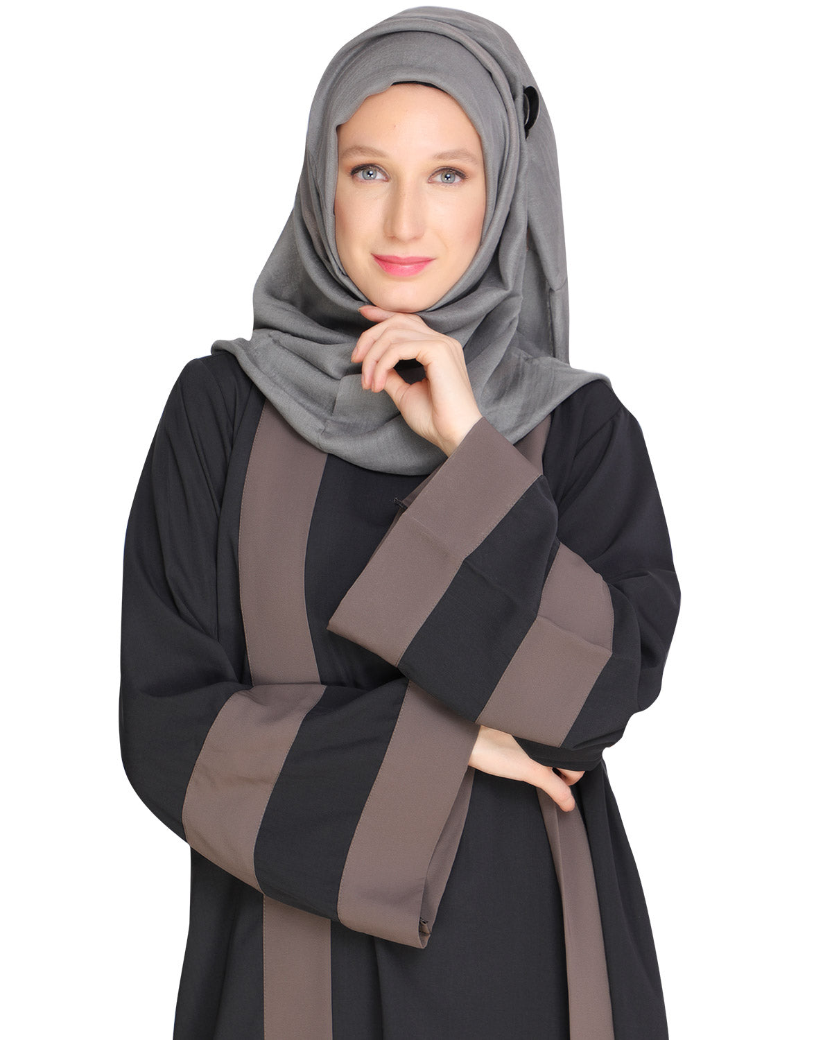 Contemporary Anchor Abaya Grey