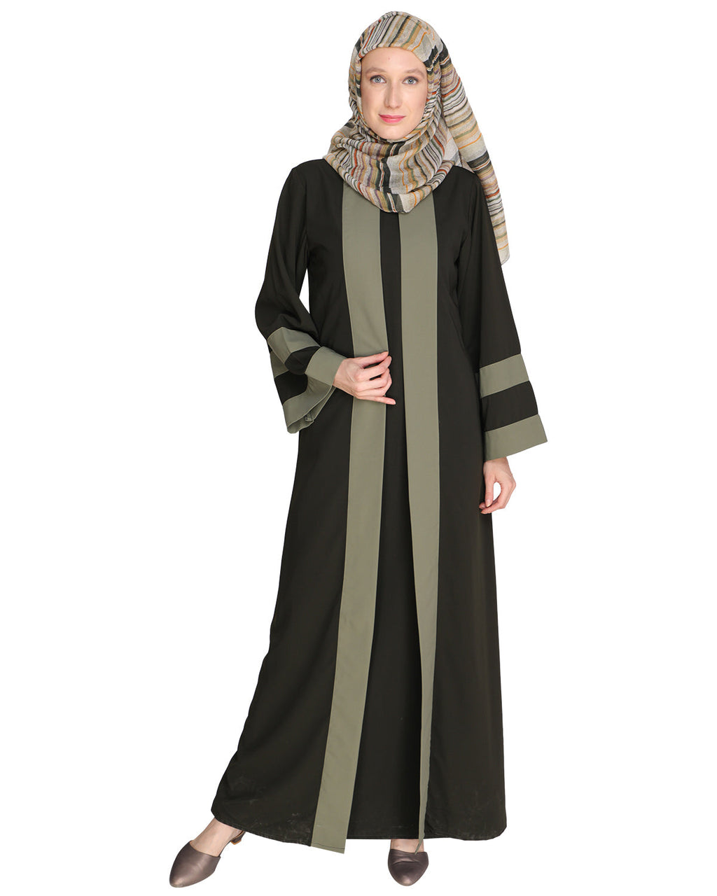 Contemporary Anchor Abaya Olive