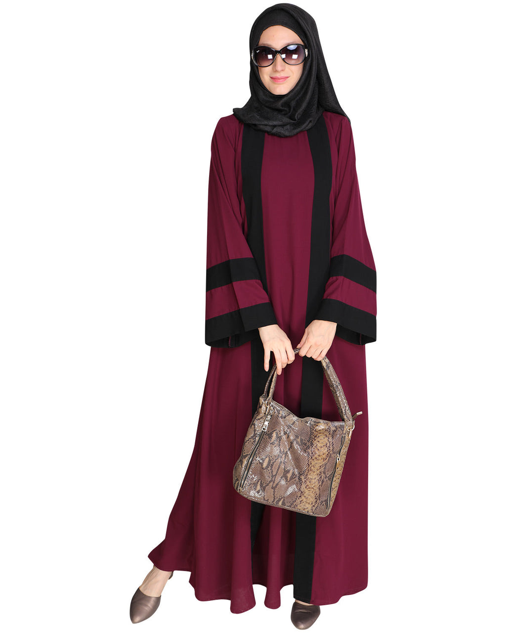 Contemporary Anchor Abaya Purple