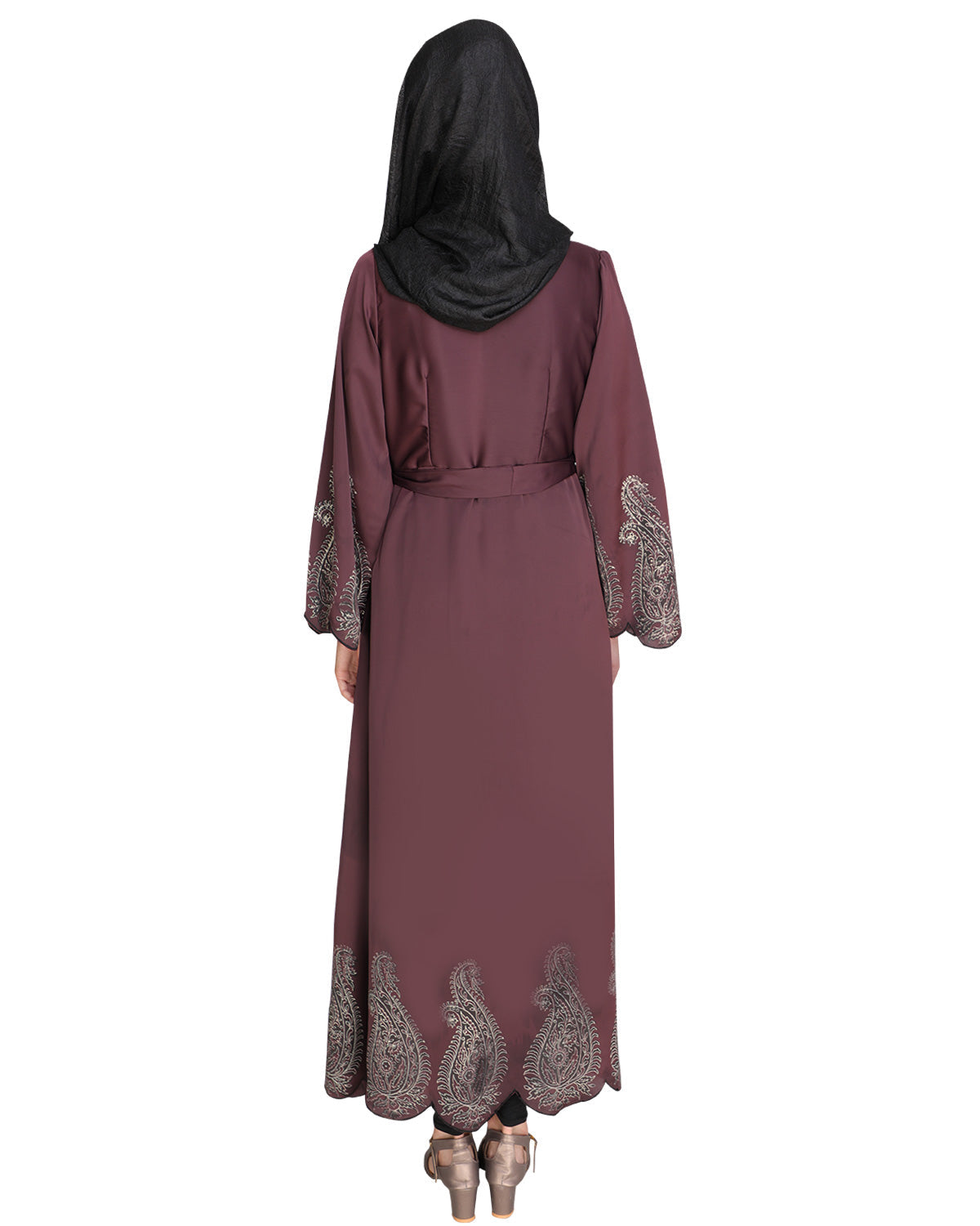 Block printed Abaya Purple