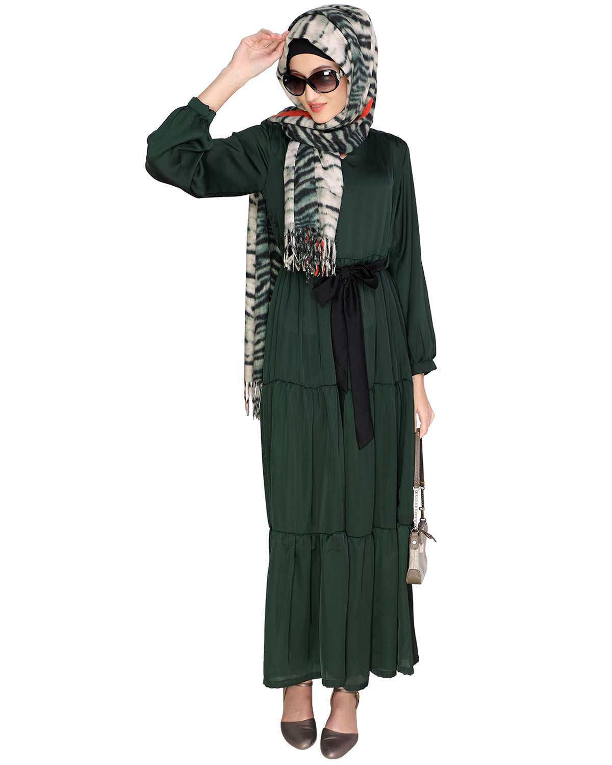 Tiered Maxi Dress Olive Green