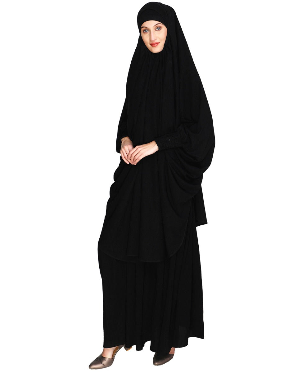 Black Skirt with Khimar set Black