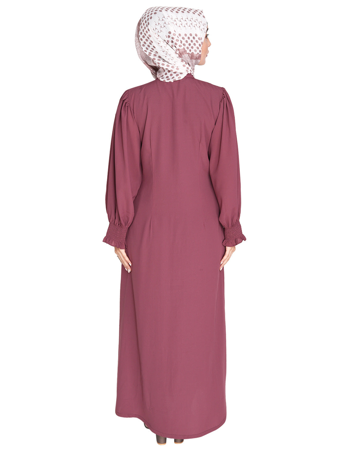 Voguish Front Open Abaya Onion Pink