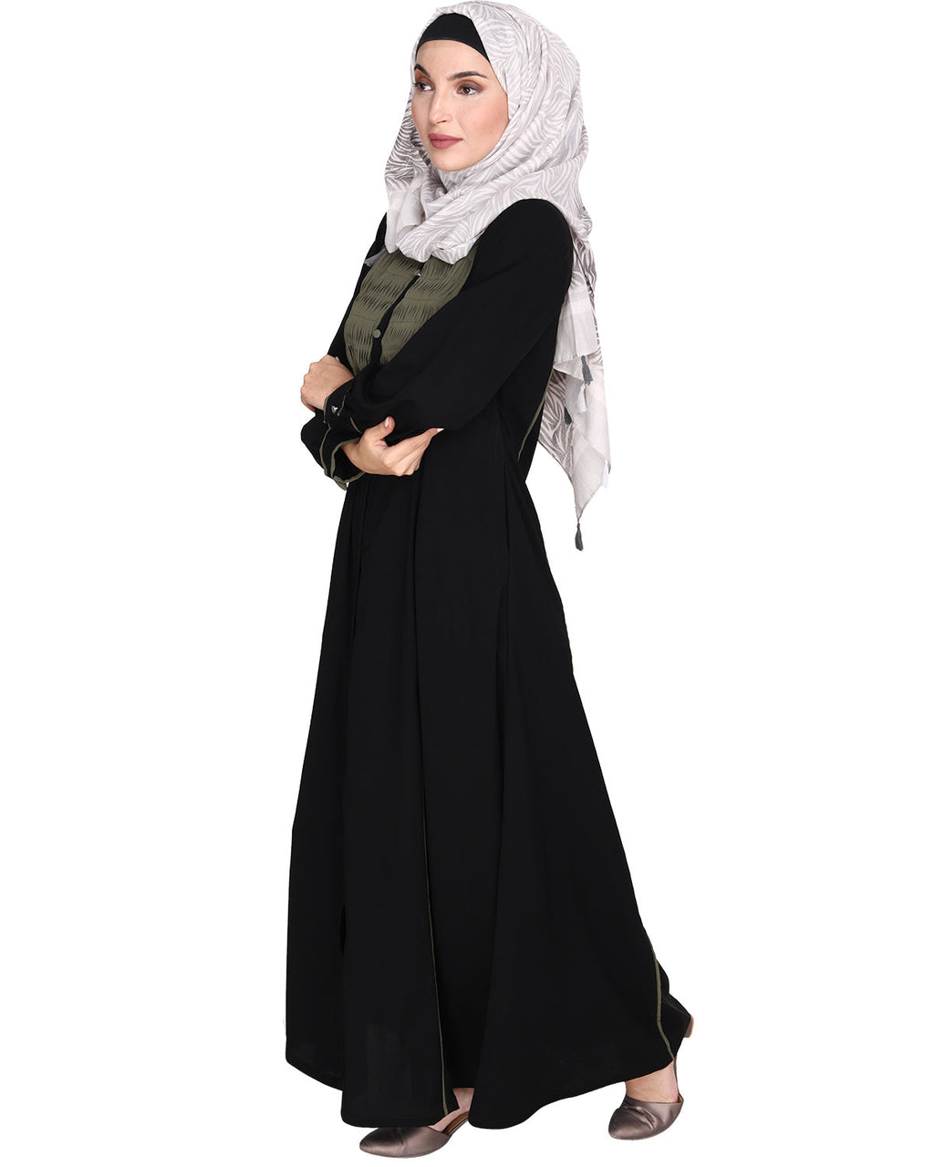 Wavetucks Yoke Abaya Black