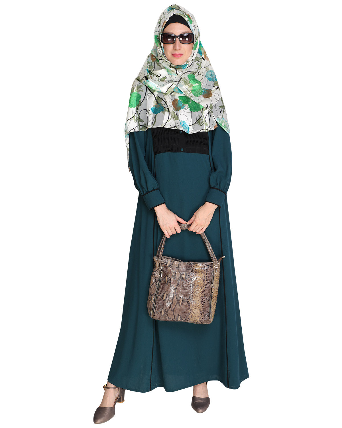Wavetucks Yoke Abaya Green