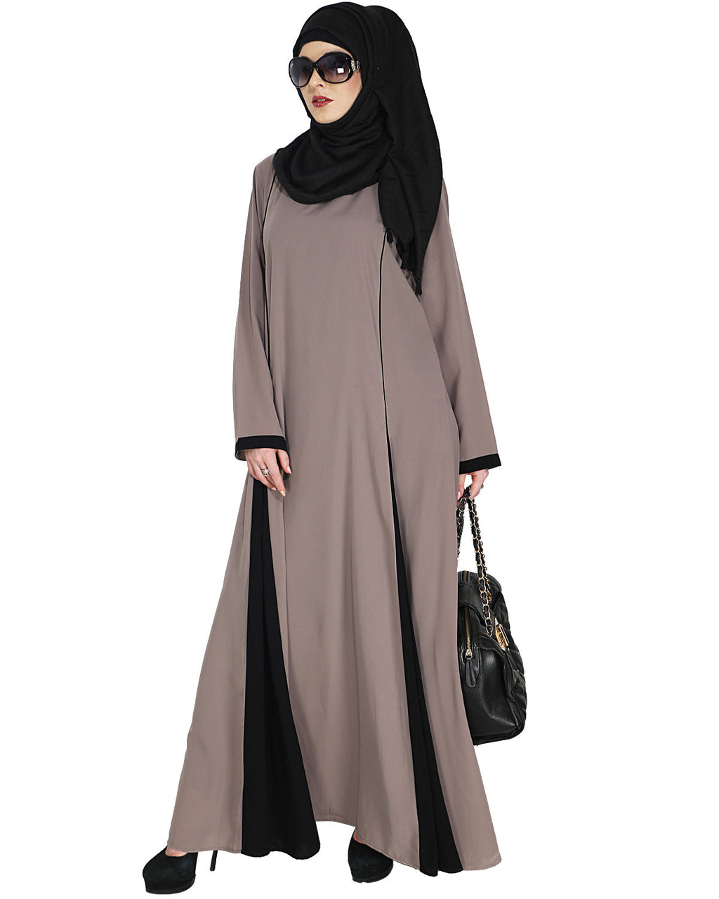 Wavetucks Yoke Abaya Grey
