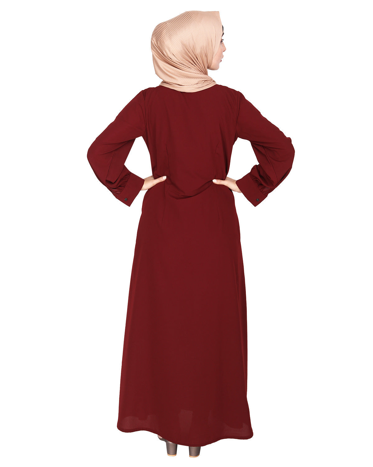 Flowy and Elegant Pintuck Abaya Maroon