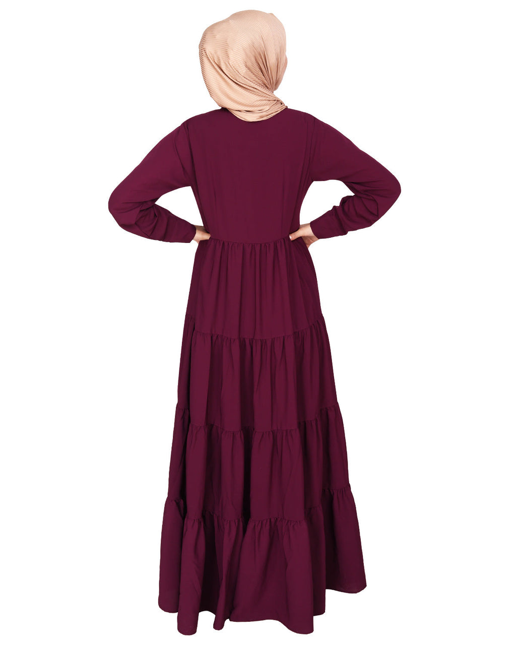 Contemporary Multi Layered Gather Dress Purple