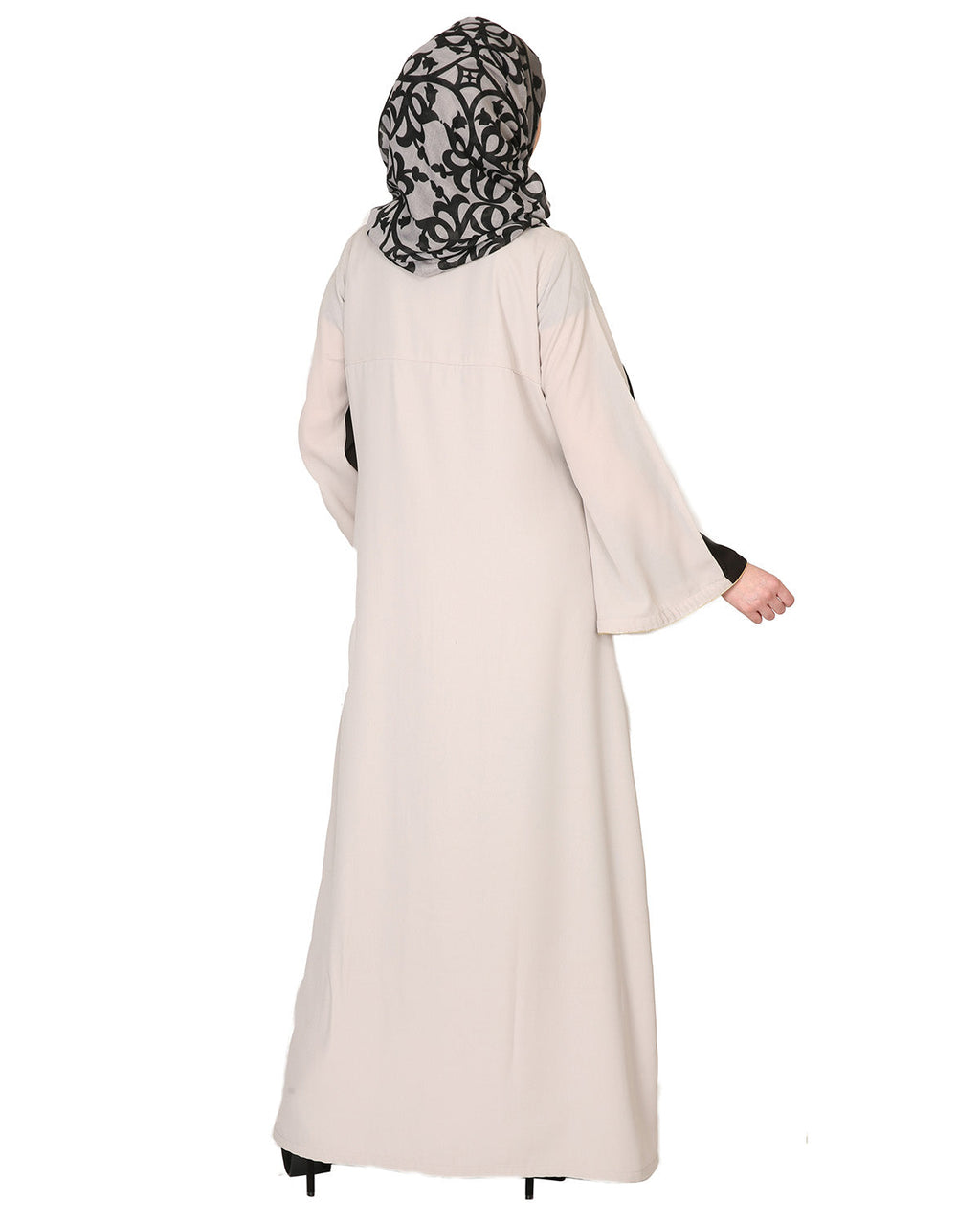 Black and Grey Abaya with Gold Detailing Black