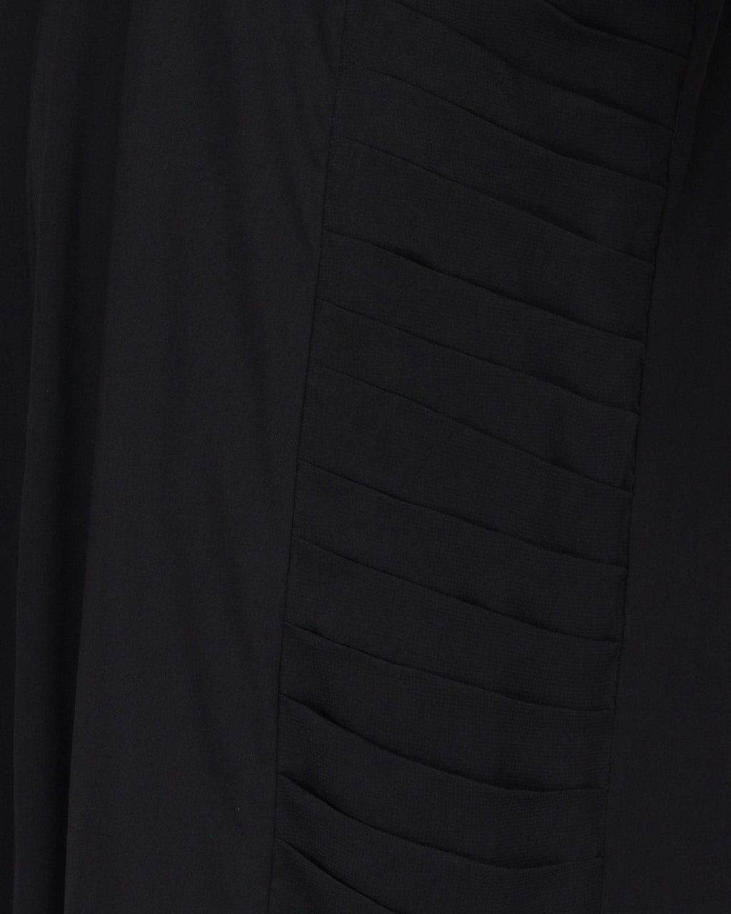 Tinselled Abaya with Frilled Side Panels Black S
