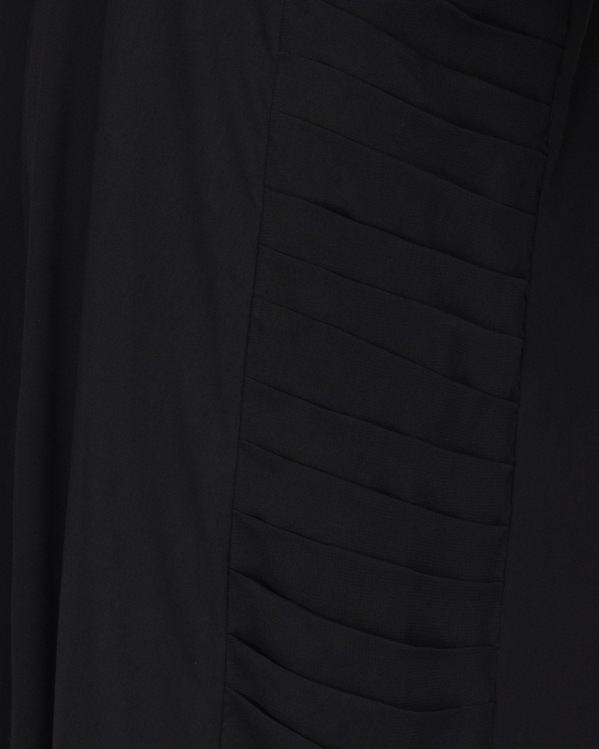 Tinselled Abaya with Frilled Side Panels Black S