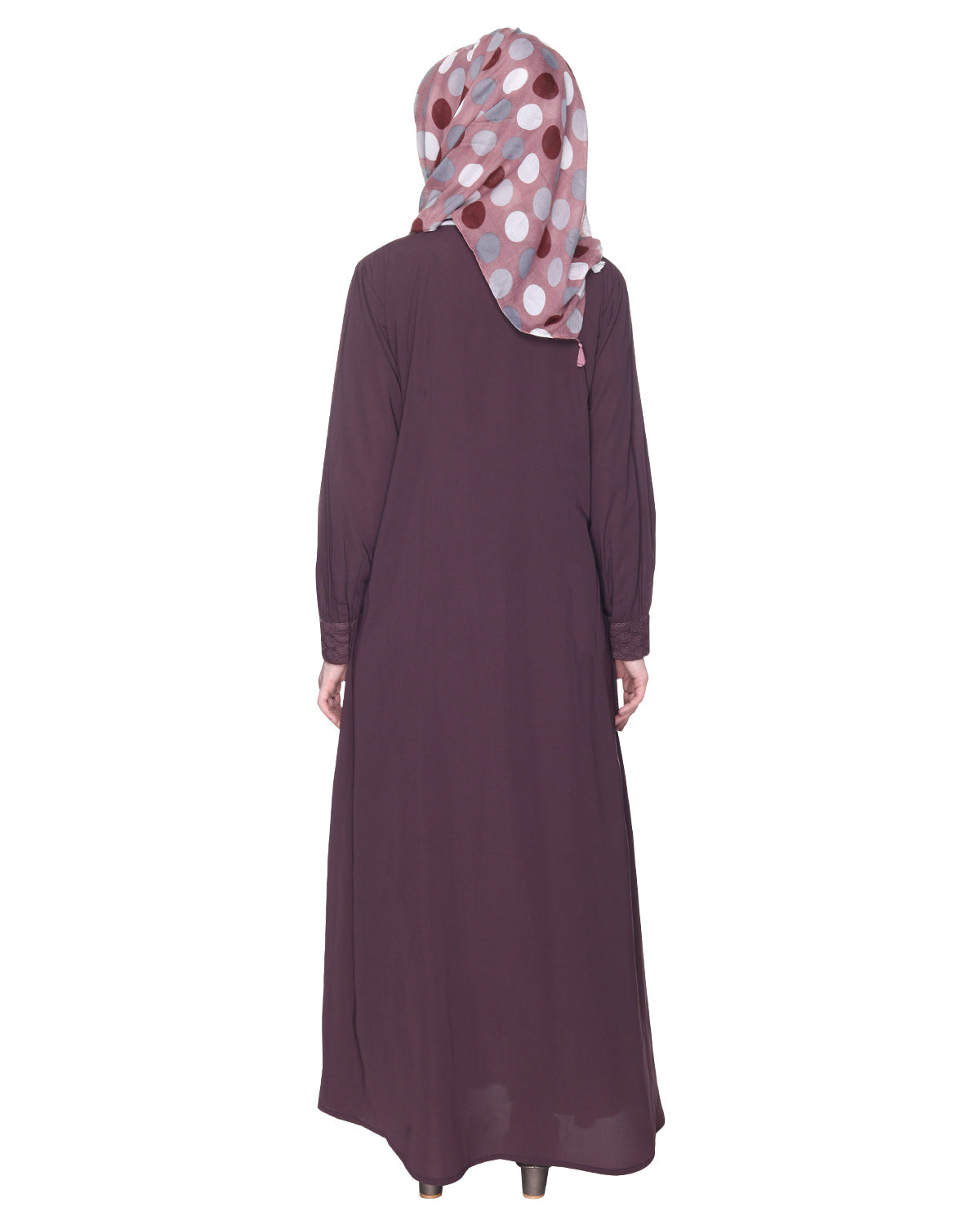 Subtle Lace Dress Abaya Purple