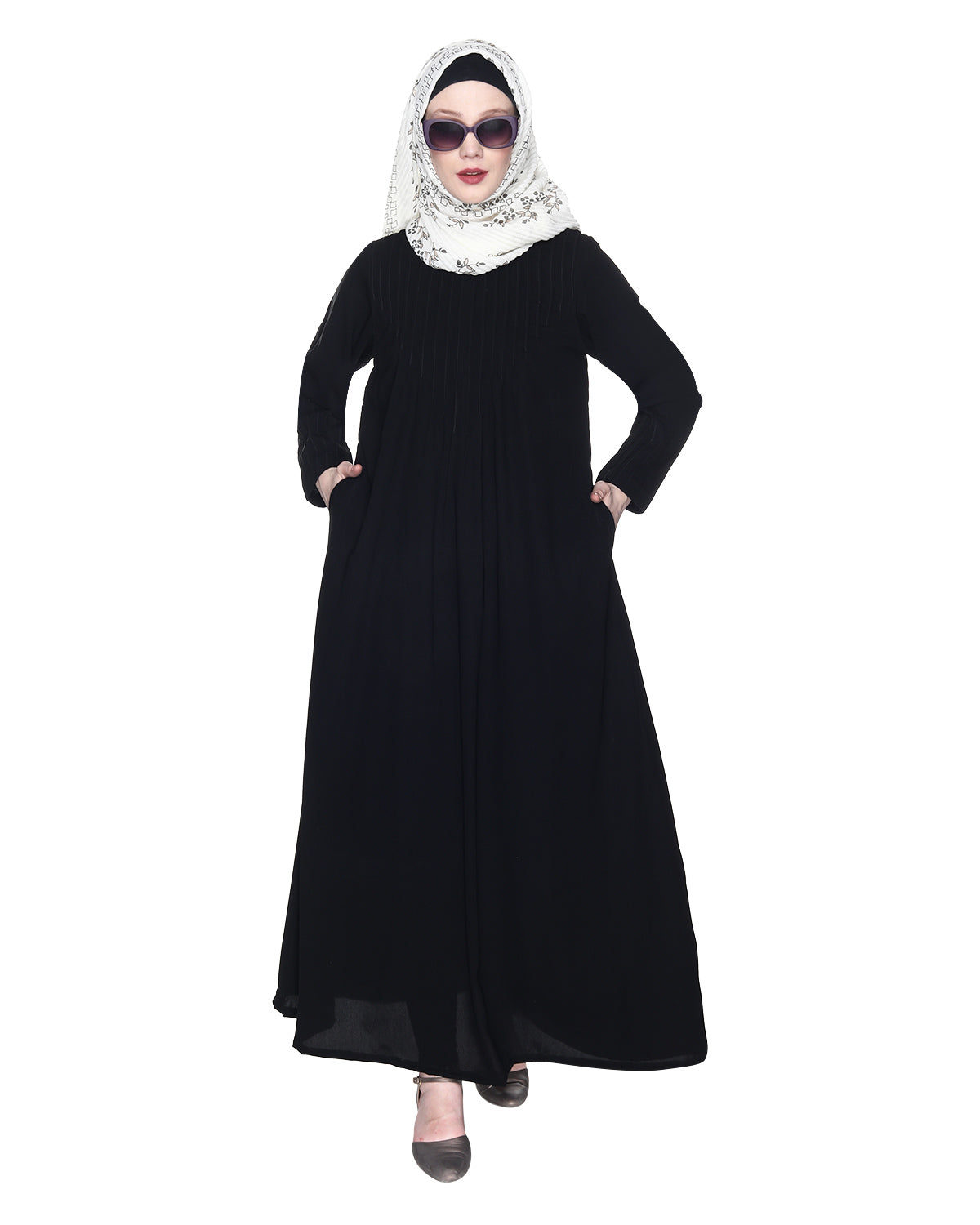 Sleek And Simple Abaya With Pintuck Detailing