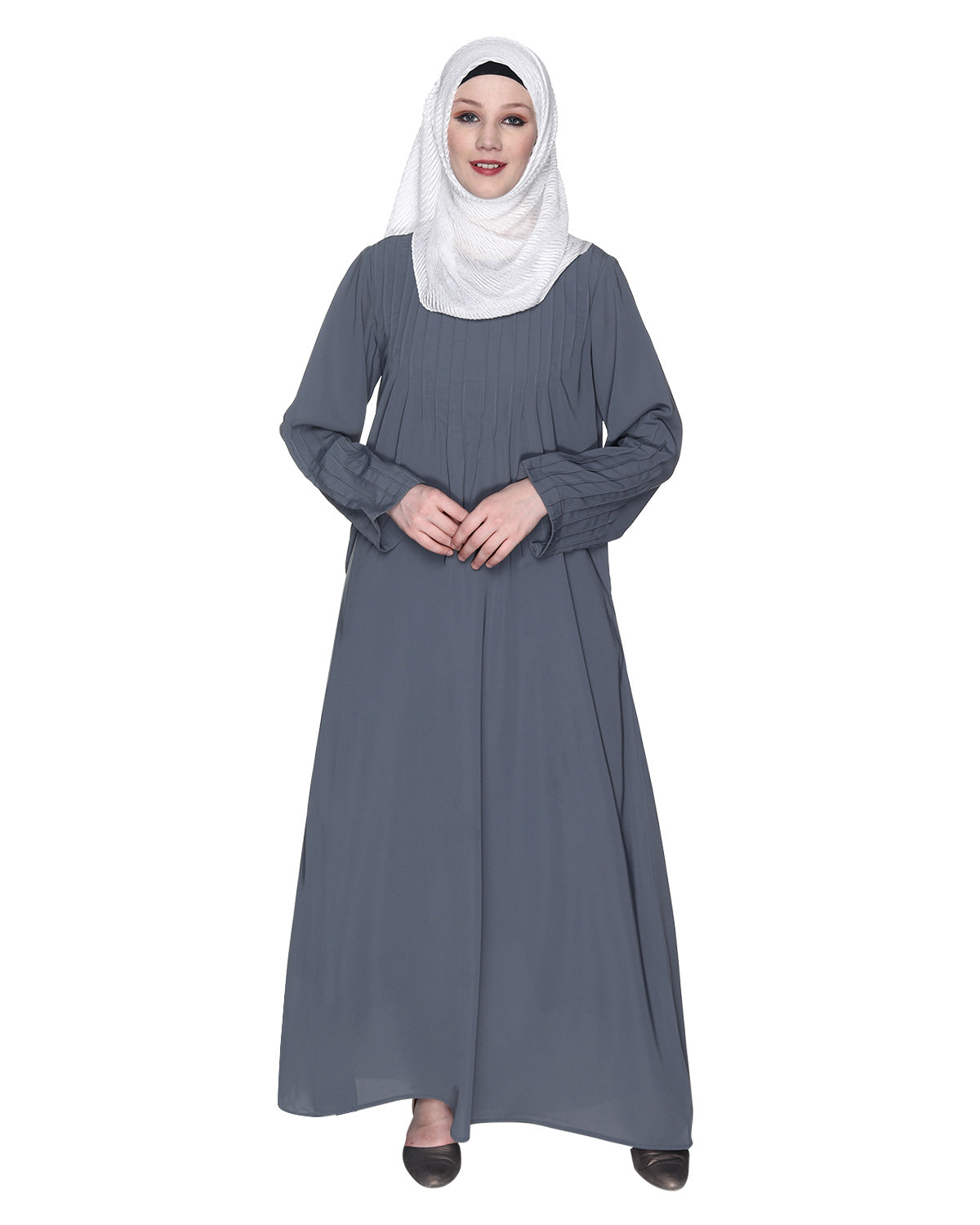 Sleek And Simple Abaya With Pintuck Detailing