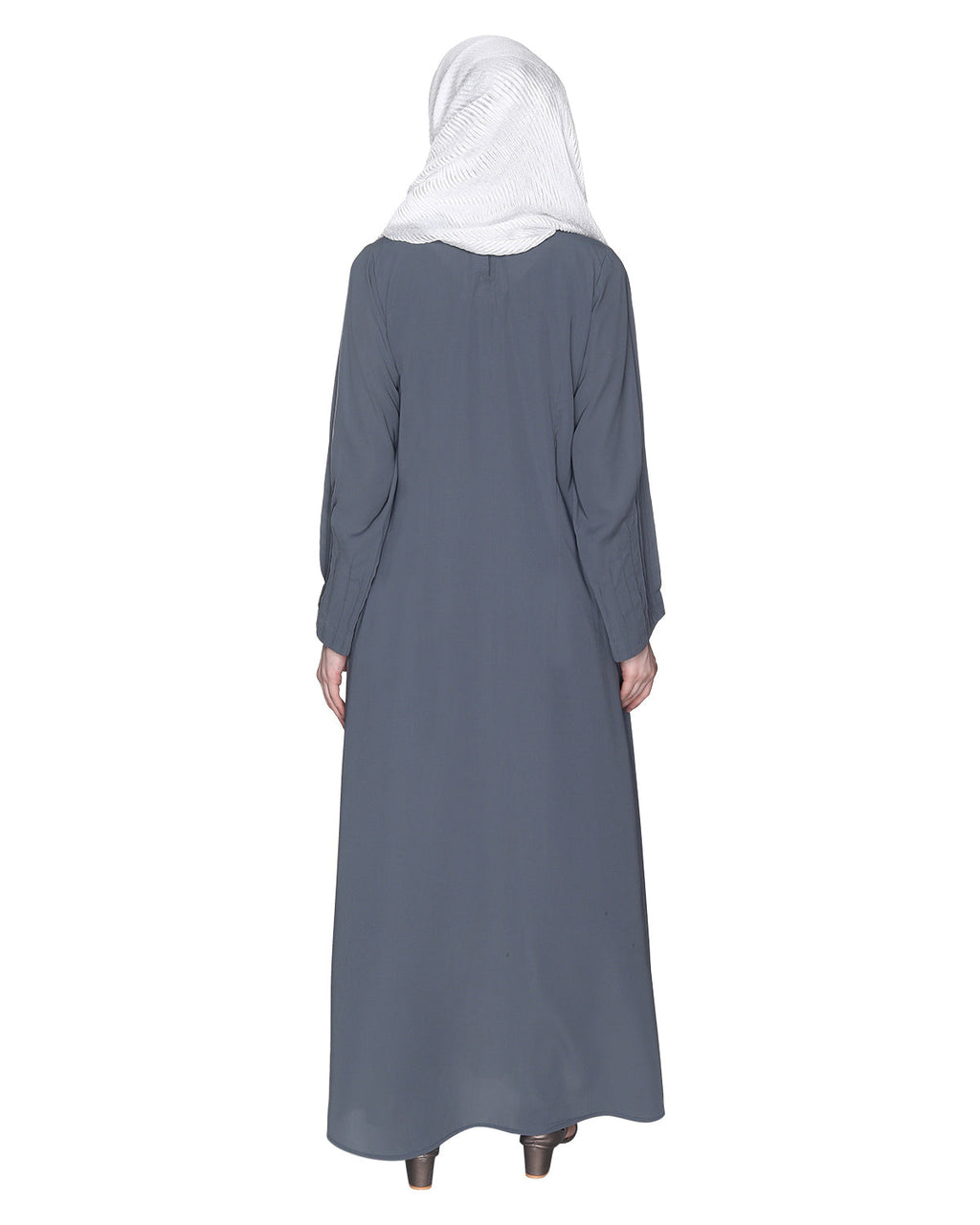 Sleek And Simple Abaya With Pintuck Detailing Bottle Green