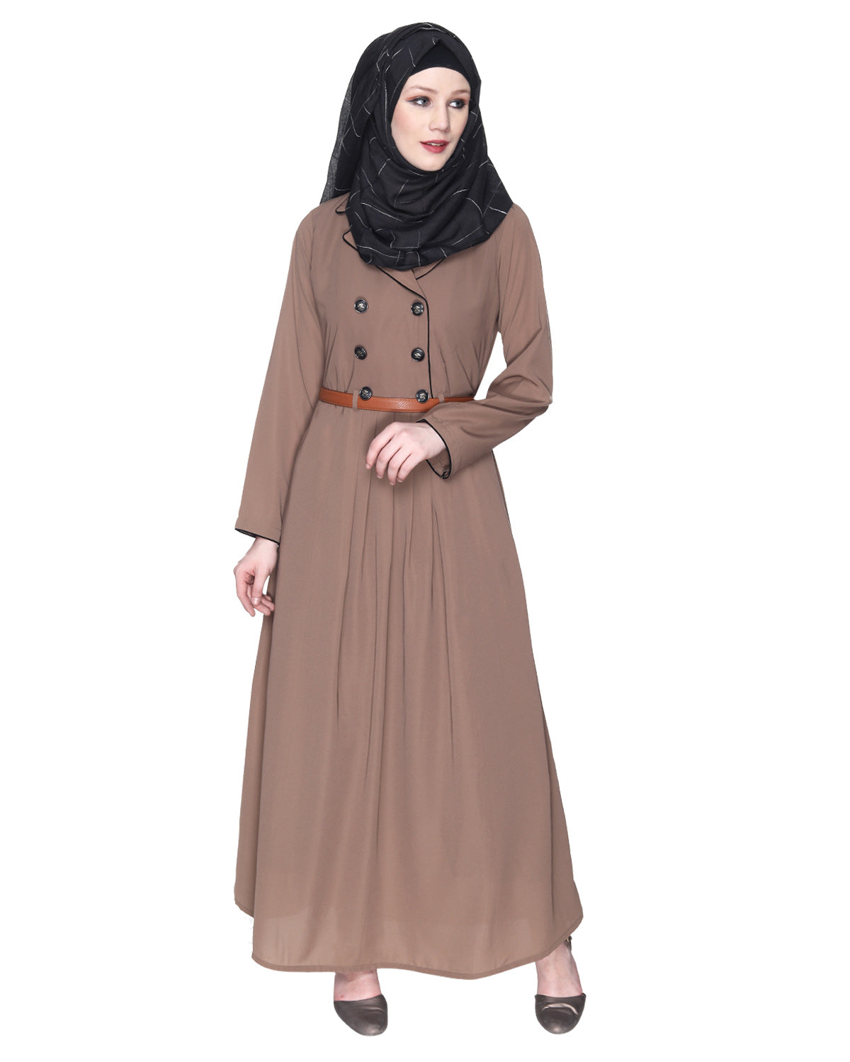 Oak Brown Coat Style Abaya Oak Brown