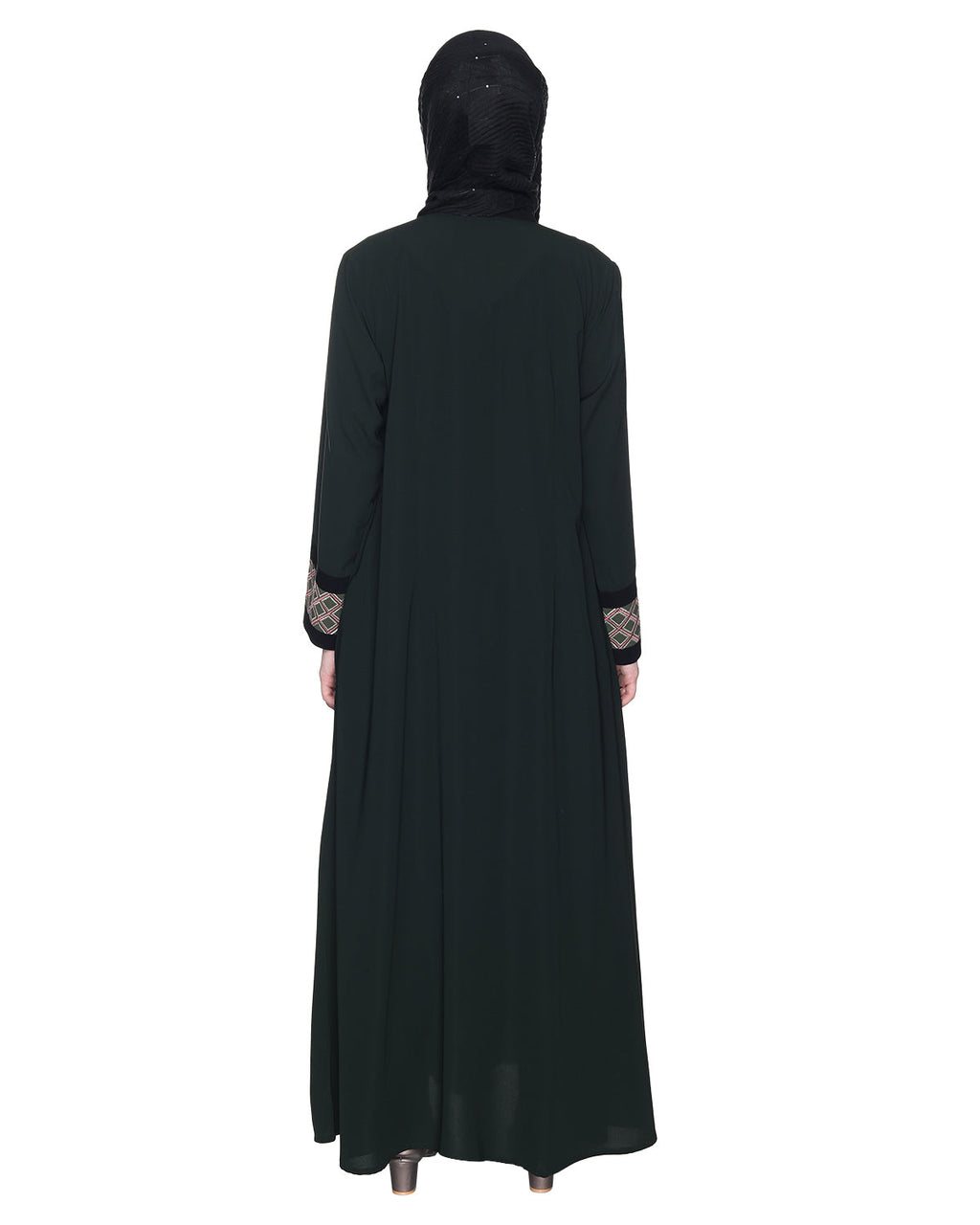 Magnificent Abaya With Gleaming Yolk And Sleeves OLIVE GREEN