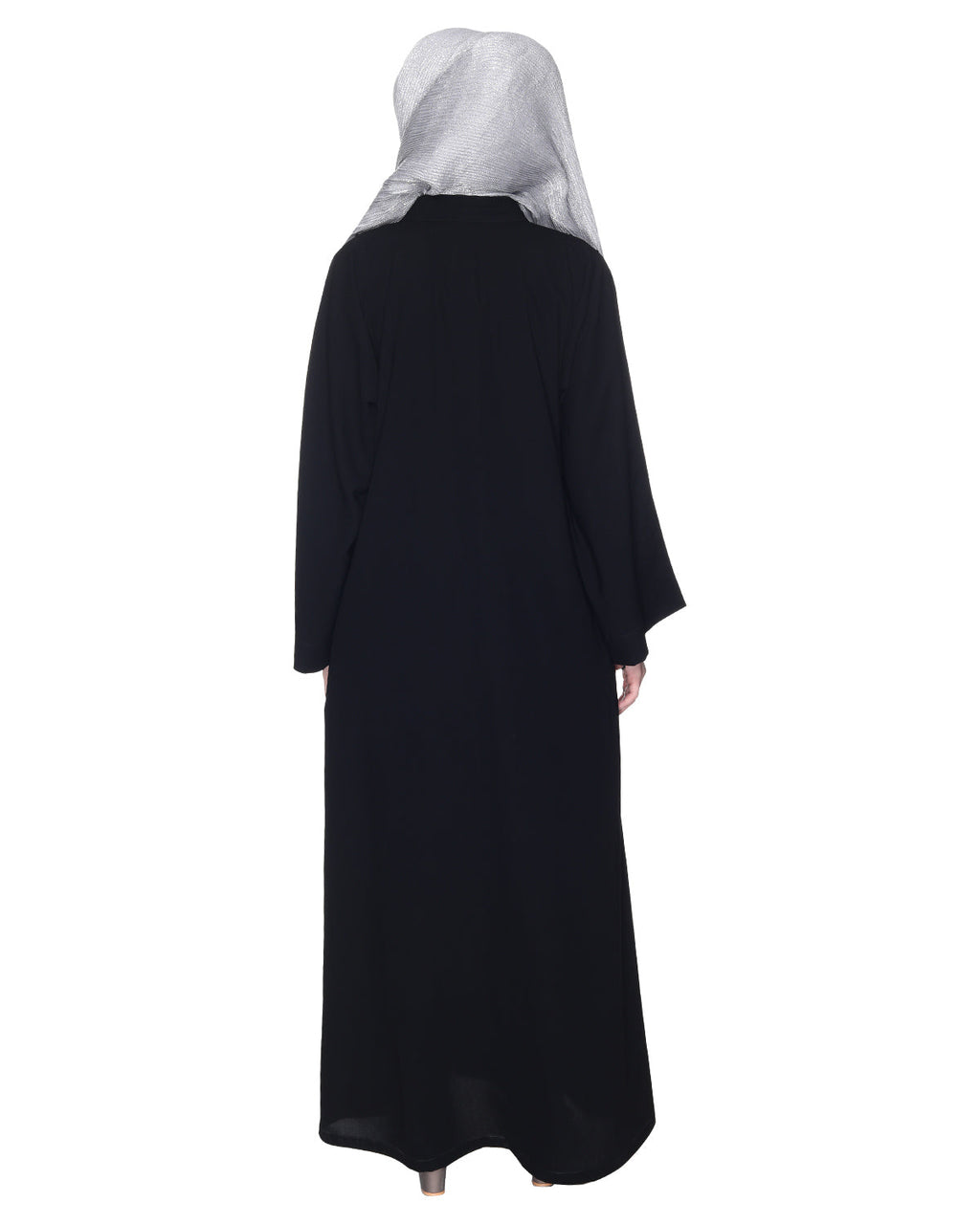 Spell-Binding Four Line Hand Embroidered Abaya Black