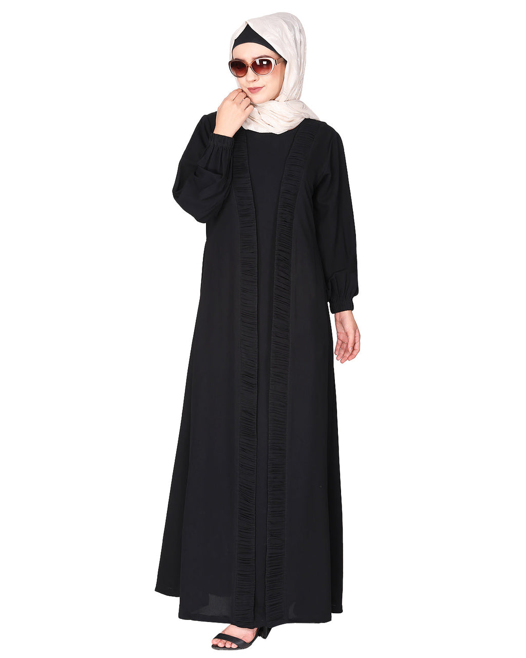 Casual Black Gown style Abaya Black