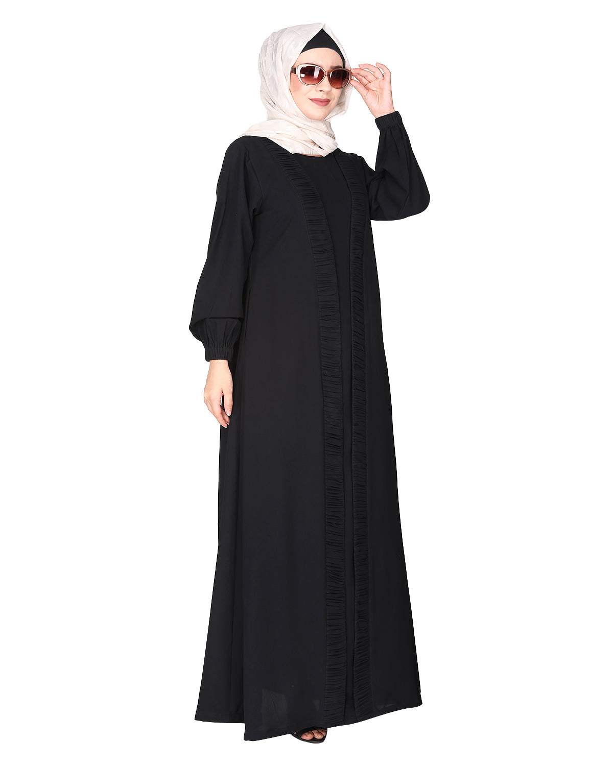 Casual Black Gown style Abaya Black