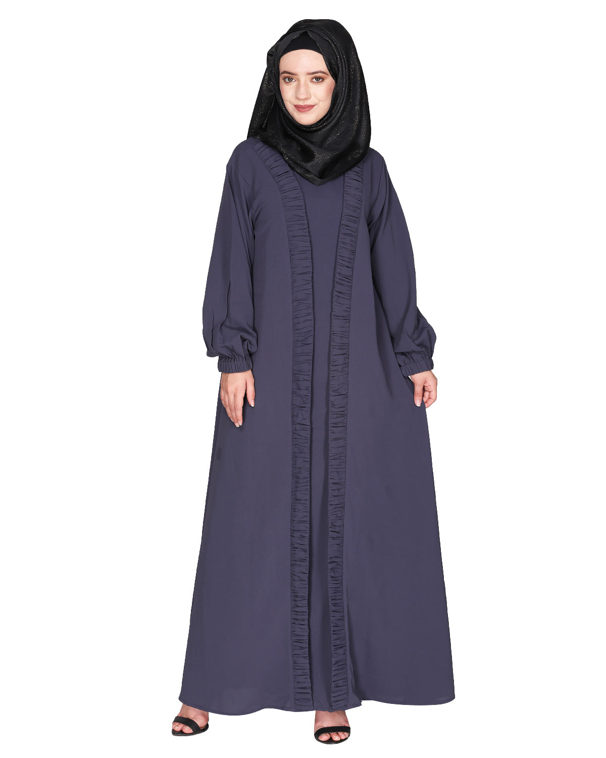 Casual Gown style Abaya Dark Grey