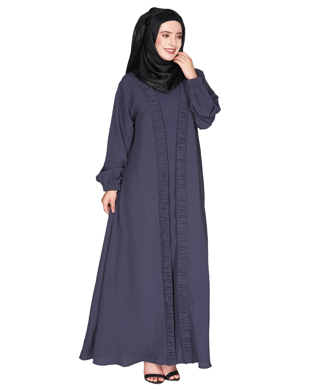 Casual Gown style Abaya Dark Grey