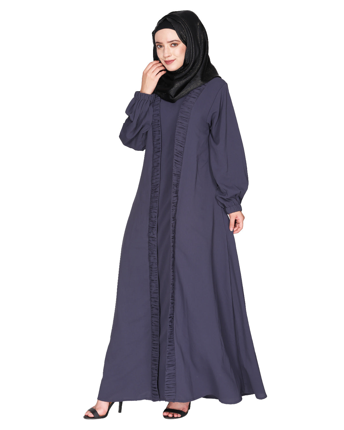 Casual Gown style Abaya Dark Grey