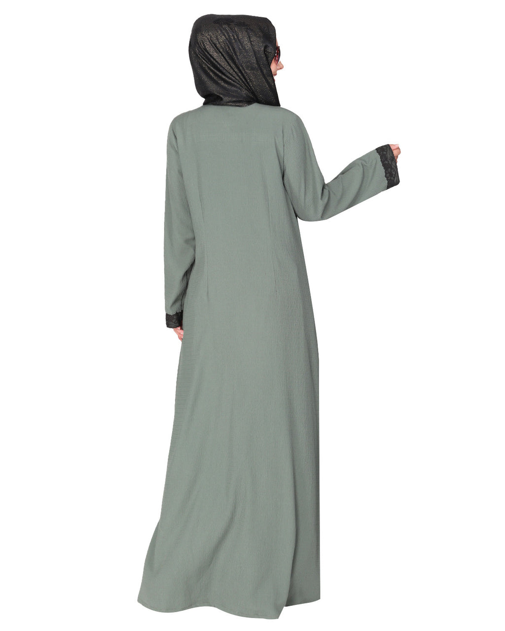Straightlaced formal dead mint front open Abaya Dead Mint
