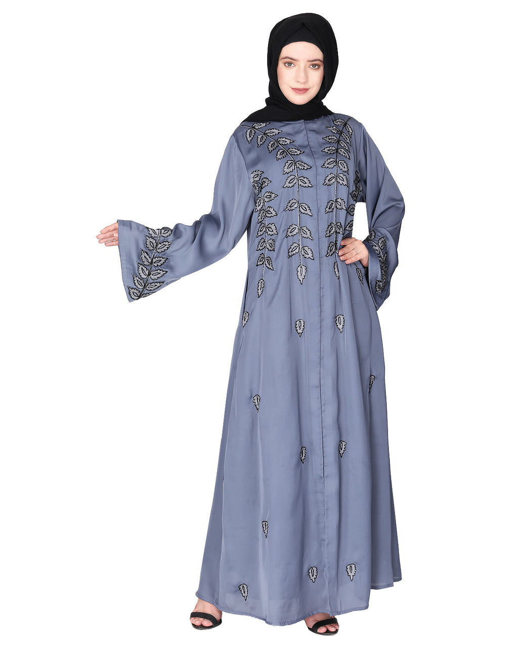 Stems & Leaves heavy embroidered dubai Style Abaya