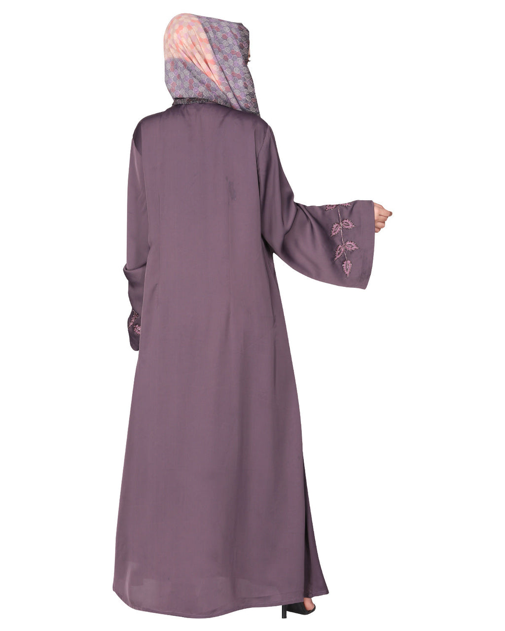 Stems & Leaves heavy embroidered dubai Style Abaya Purple