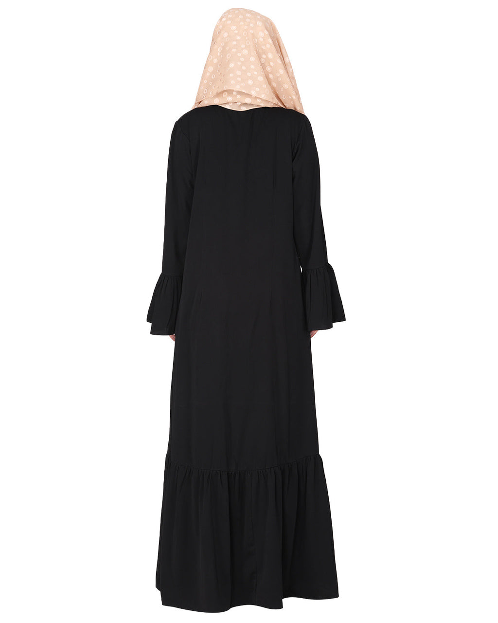 Progressive newage front open Abaya Black