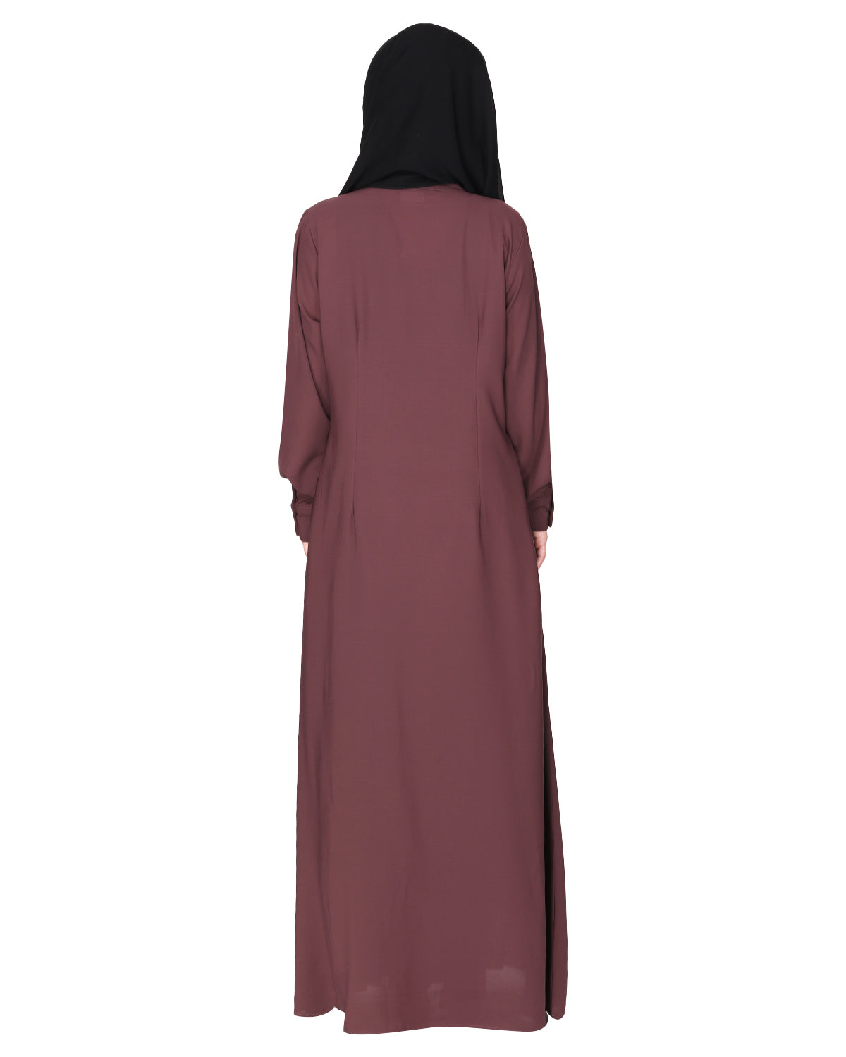 An Umbrella style stunning pleated abaya with Pinstriped Yolk Purple