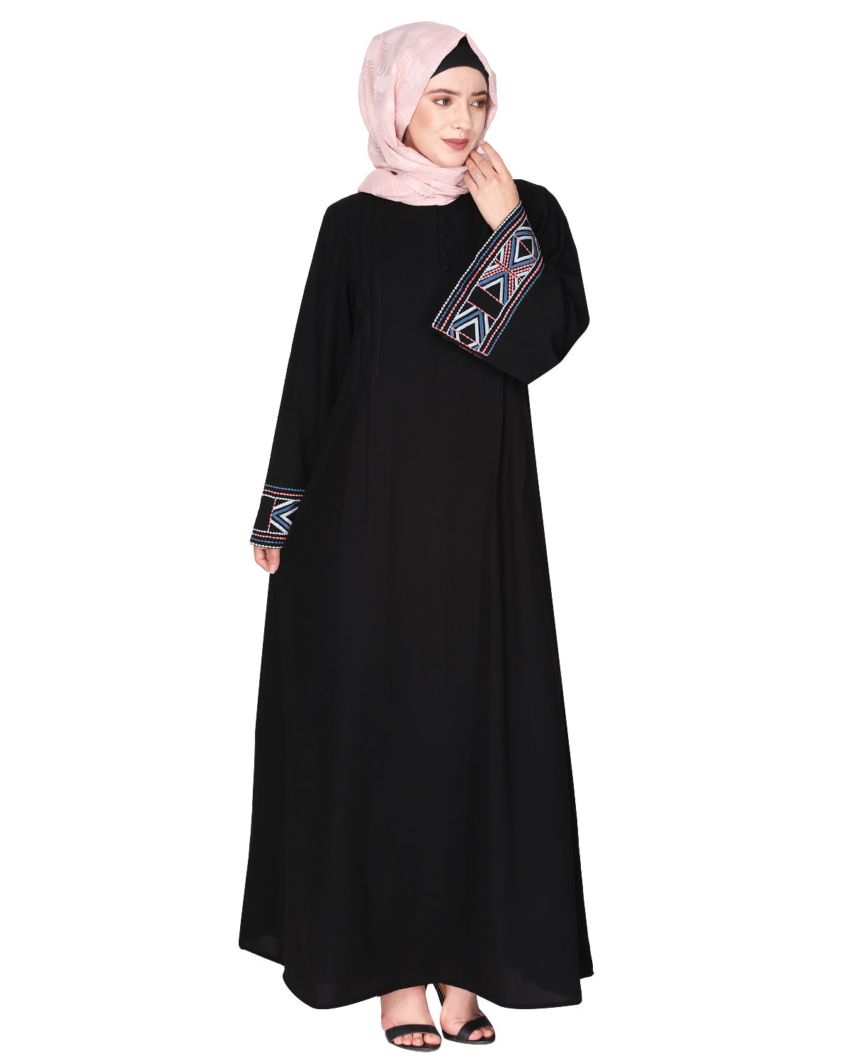 A pretty smooth flowing Bohemian Bell Sleeves abaya Black