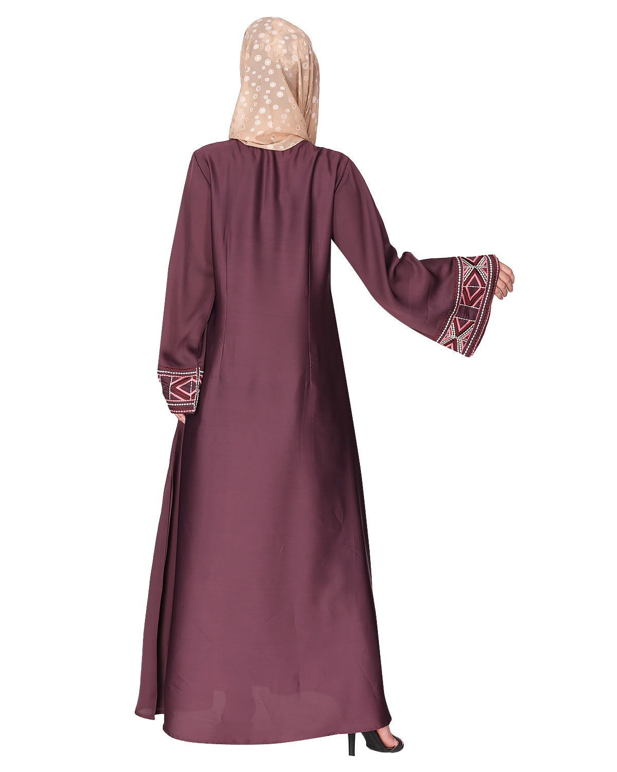 A pretty smooth flowing Bohemian Bell Sleeves abaya Purple