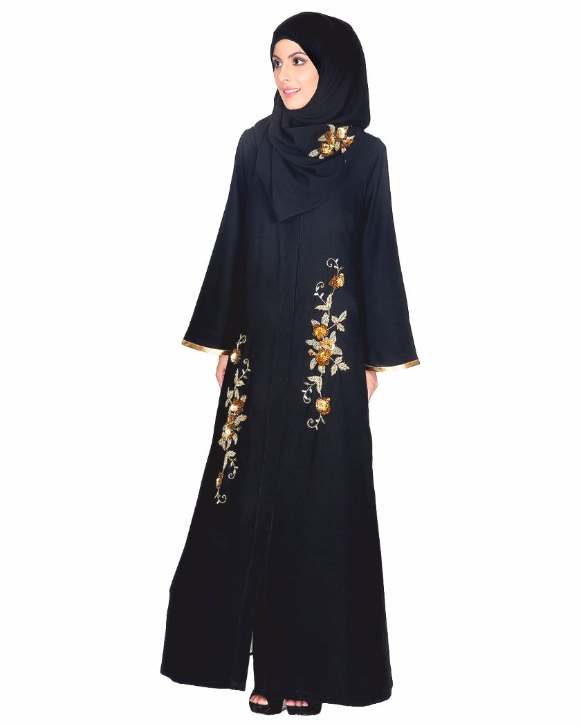 Beautiful Hand Embroidered Abaya Black