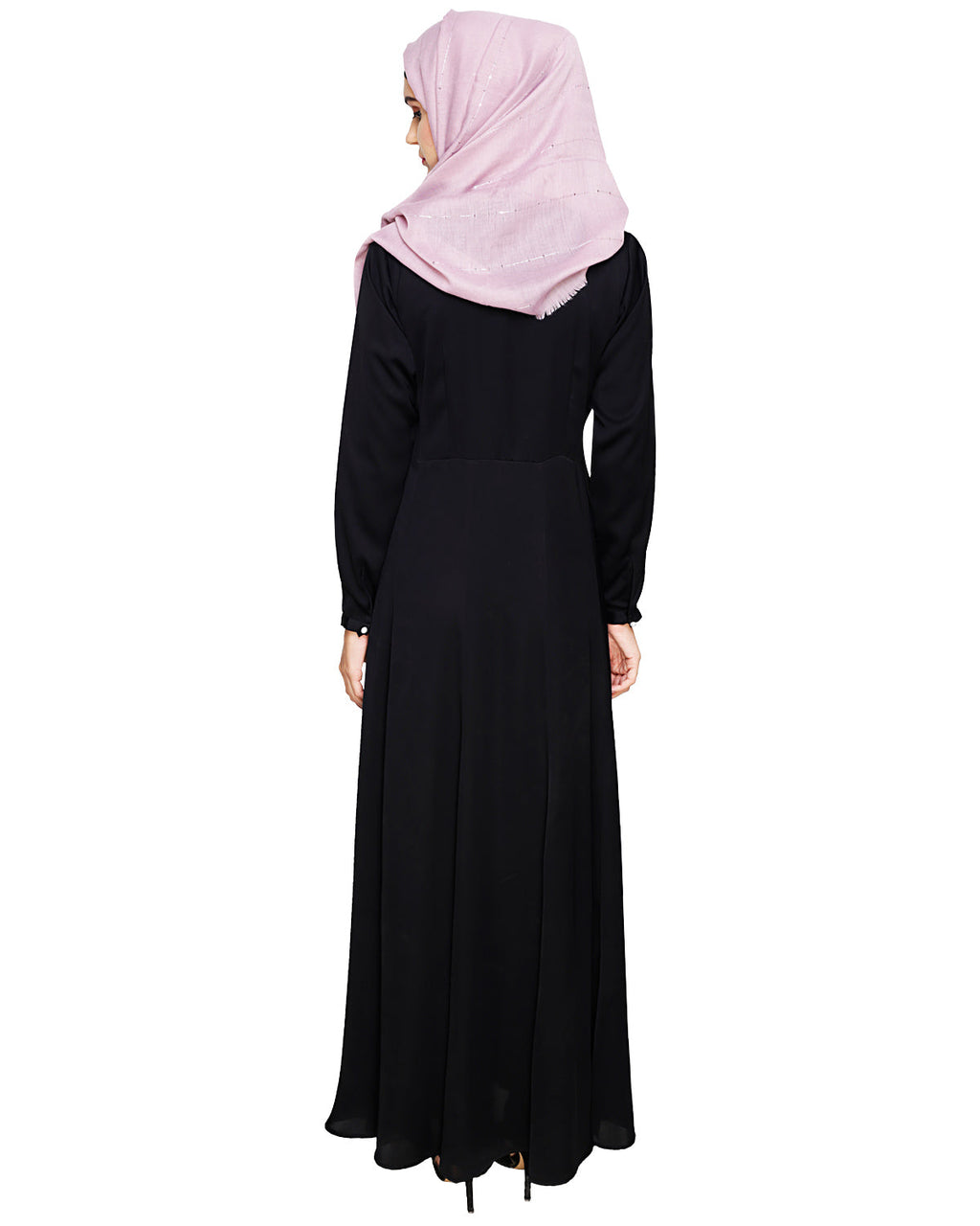 Beautiful Embroidered Abaya Yoke Black