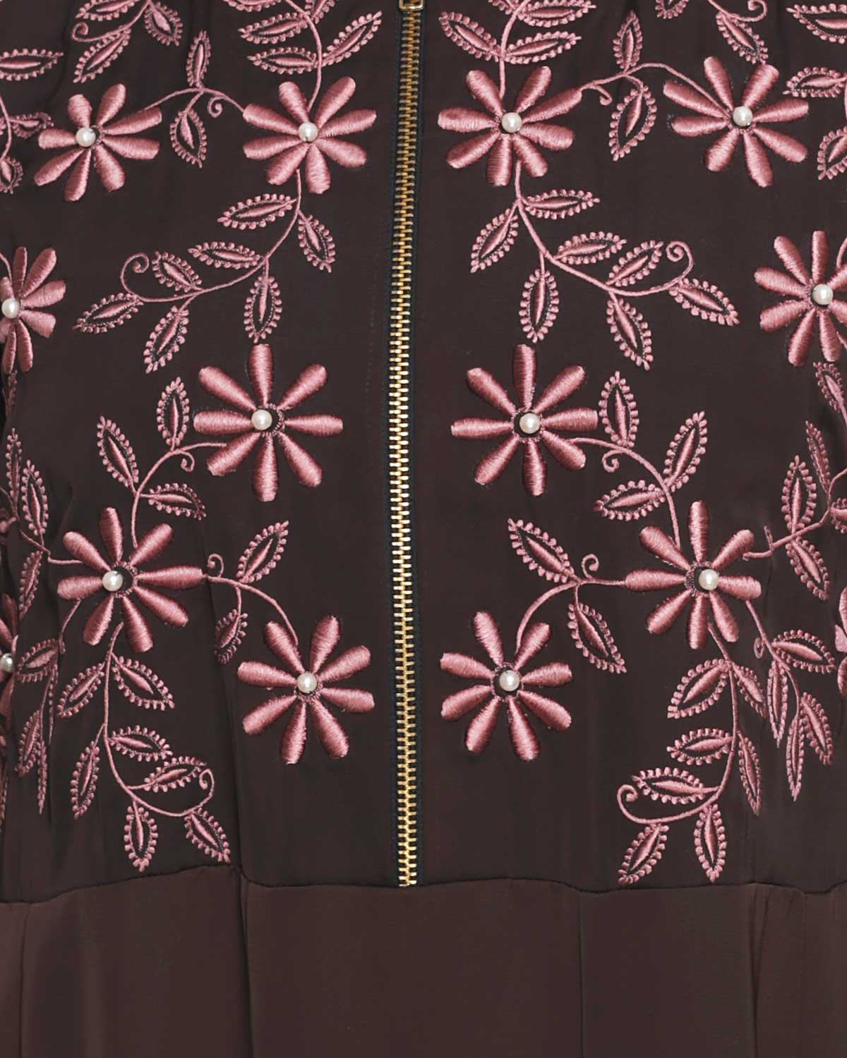Beautiful Embroidered Abaya Yoke Brown