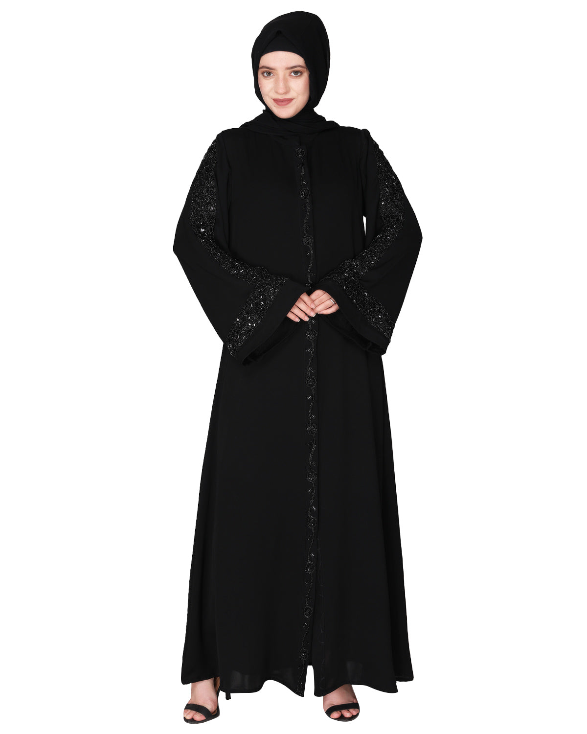 Gleaming Beaded Handwork Abaya