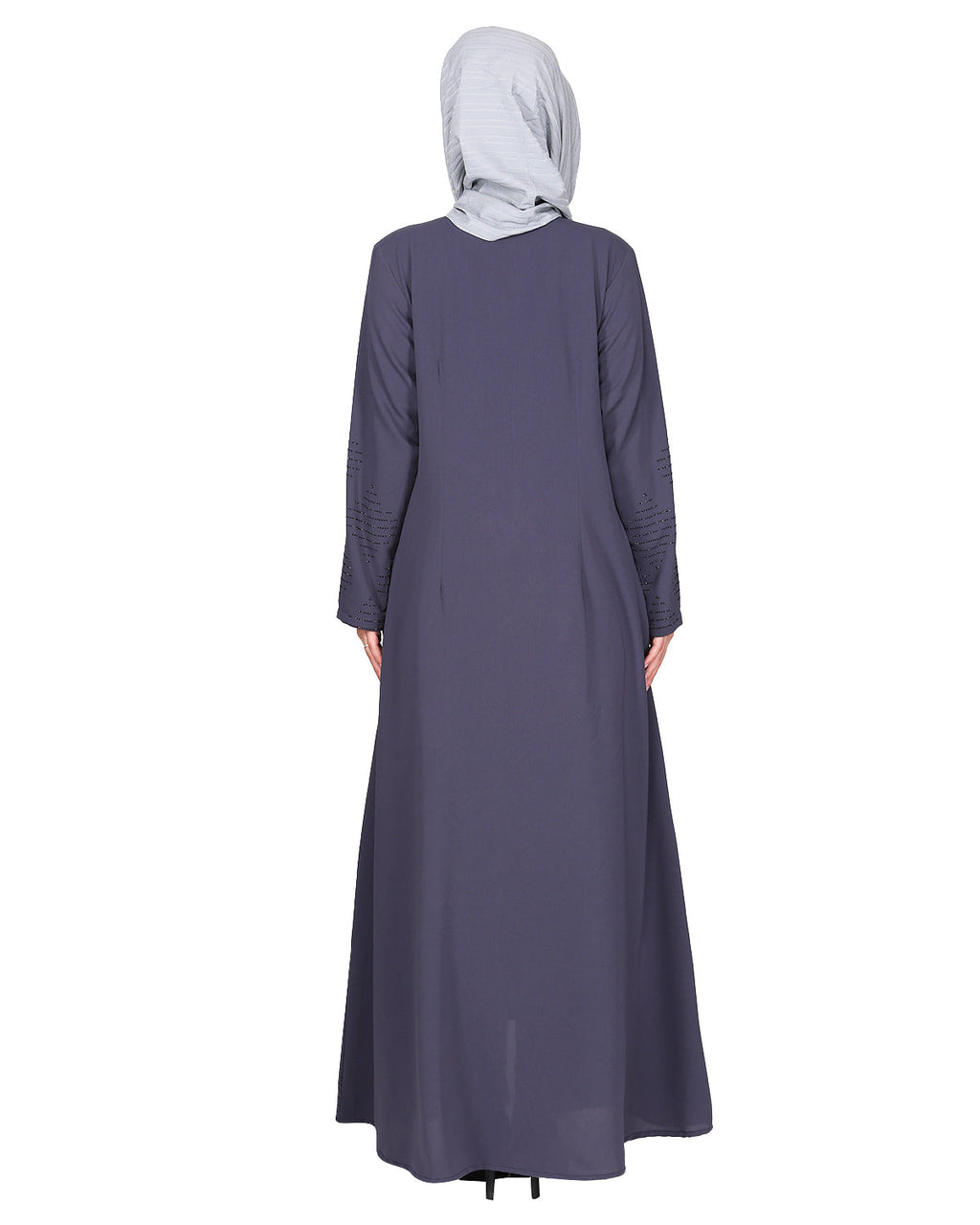 Sparkling Swarovski Crystal Stone Work abaya Dark Grey