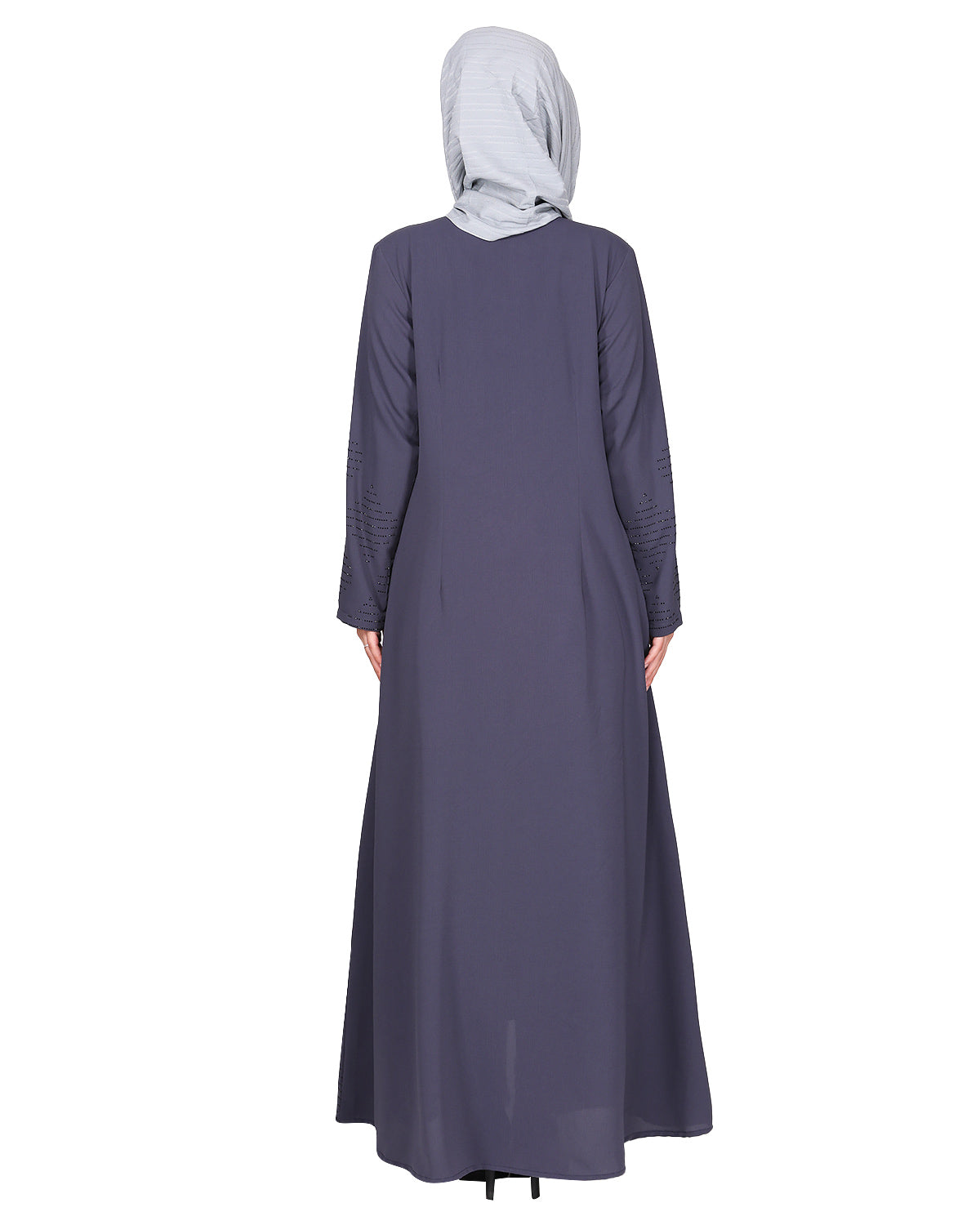 Sparkling Swarovski Crystal Stone Work abaya Dark Grey