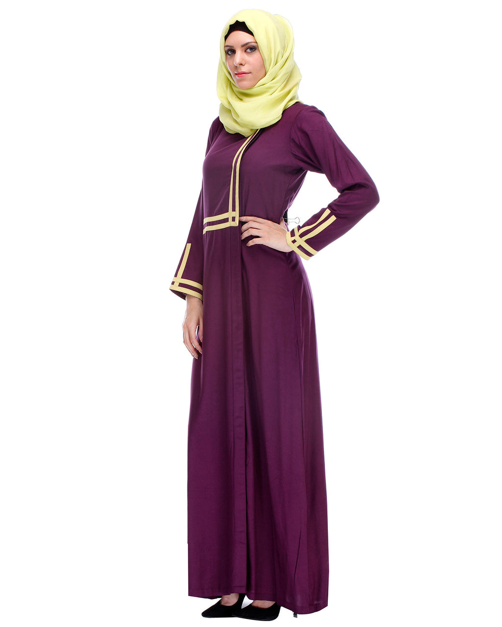 Abaya With Detailing Purple