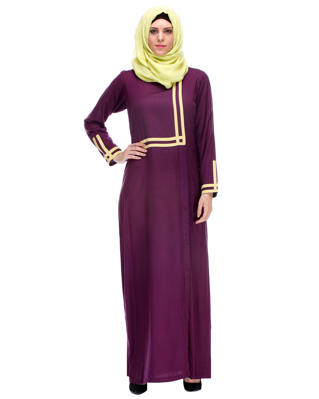 Abaya With Detailing Purple